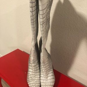 Freebird by Steven white crocodile print “Jasper” boots.